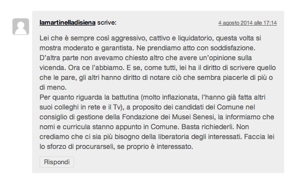 La risposta al mio editoriale… Nervosetti non trovate?